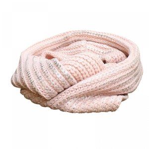NWT Tucker + Tate Girl's Knit Metallic Accents Cold Weather Infinity Scarf Pink